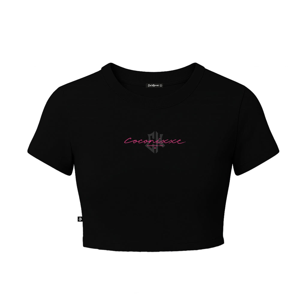Baby Tee Signature Rosa Negro