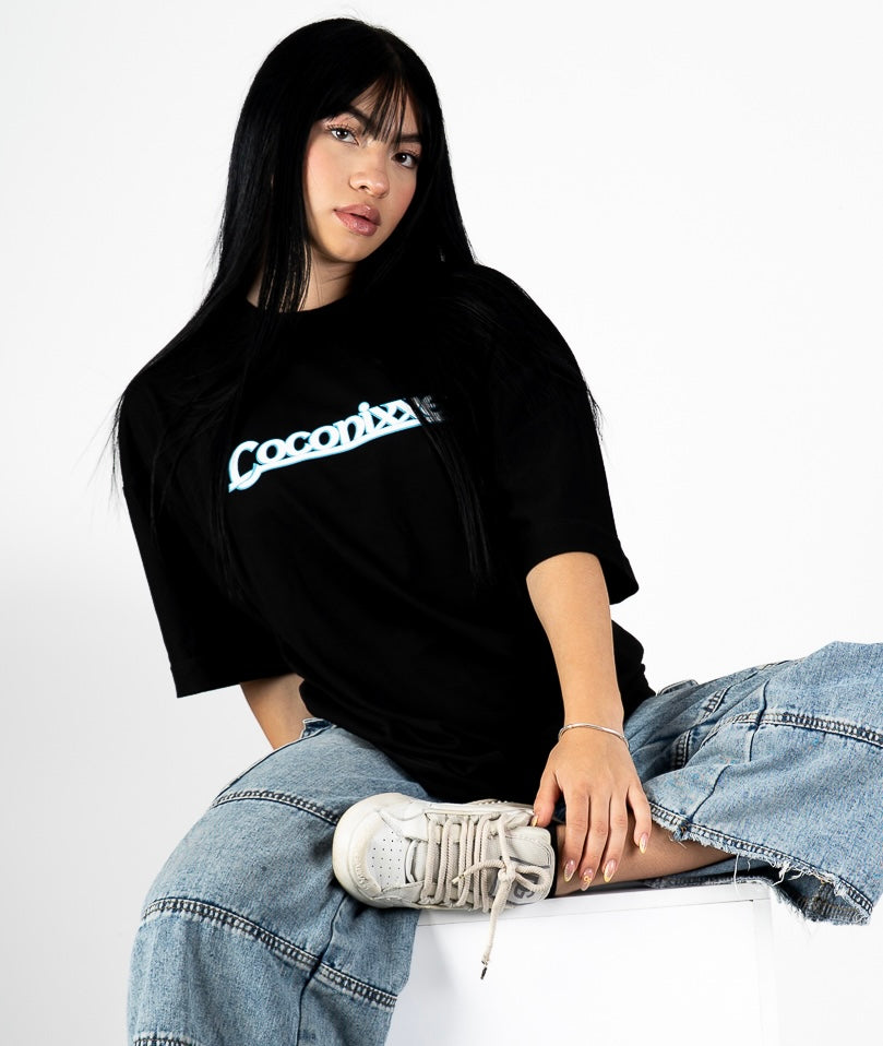 Camiseta Oversize Nix Neón Negra
