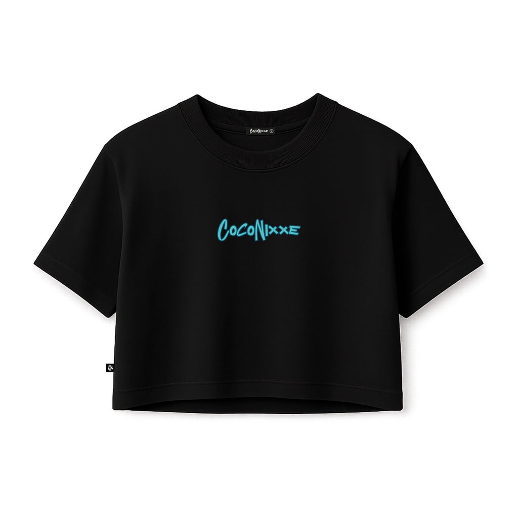 Crop Top Neon Negro