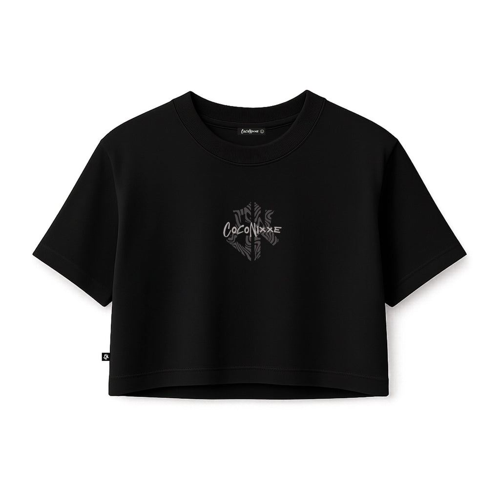 Crop Top Minimal Negro