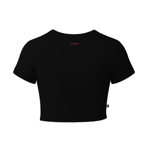 Baby Tee Flame Heart Negro