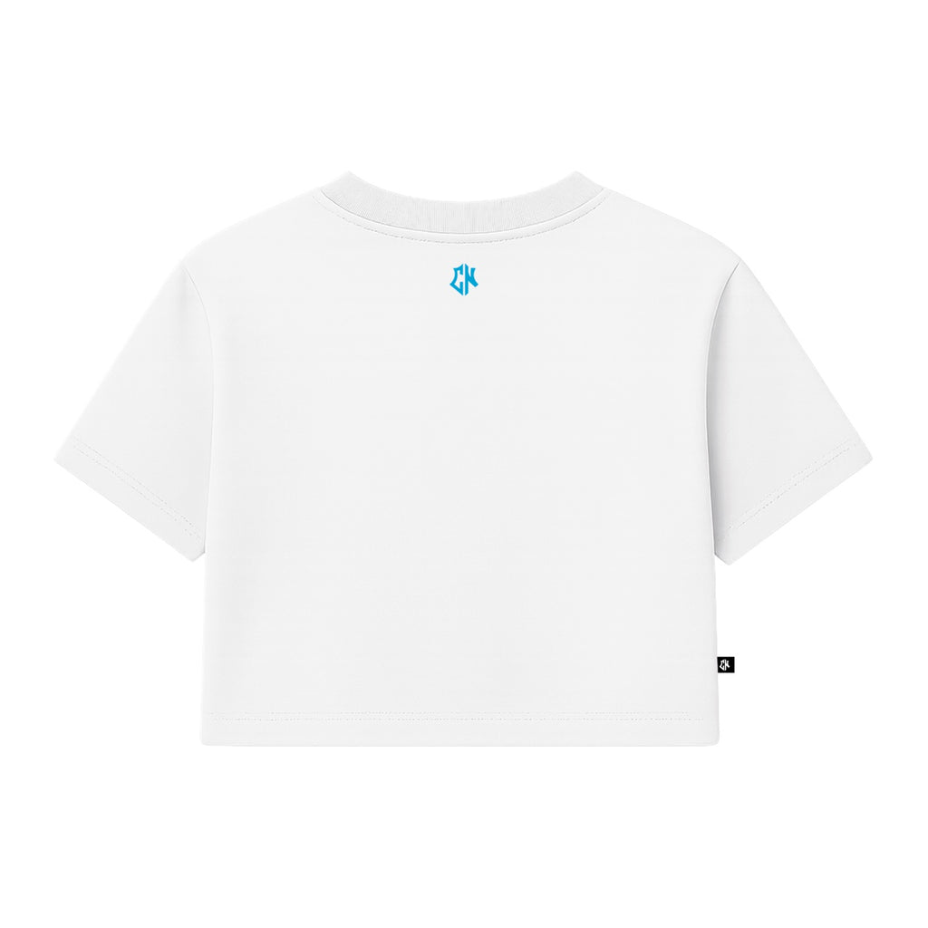 Crop Top Flame Heart Blanco